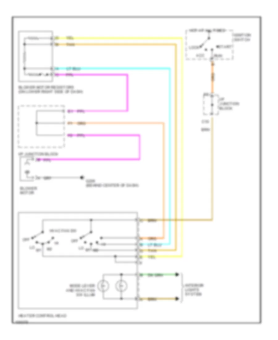 Heater Wiring Diagram for Saturn SL 1998