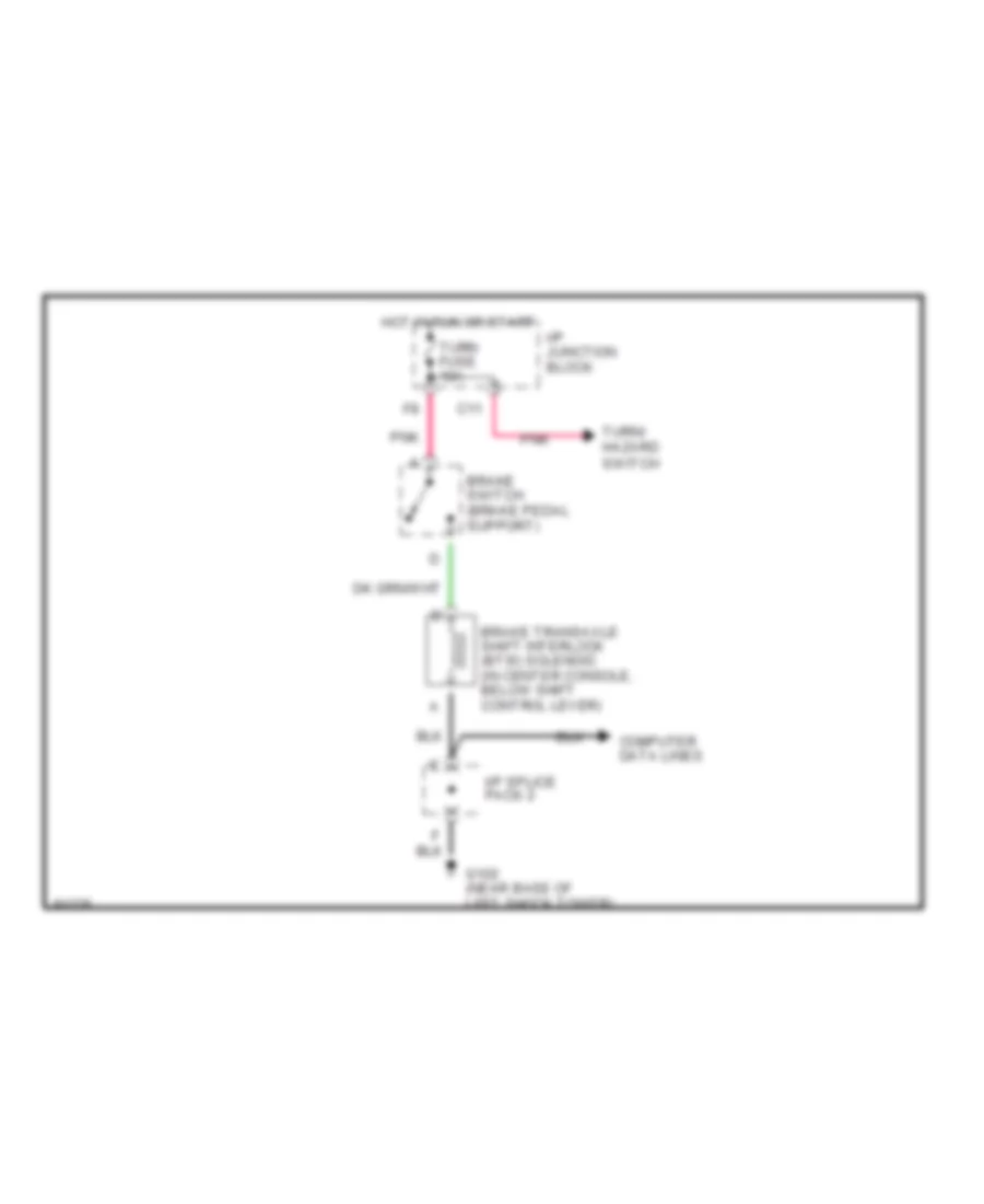 Shift Interlock Wiring Diagram for Saturn SL 1998