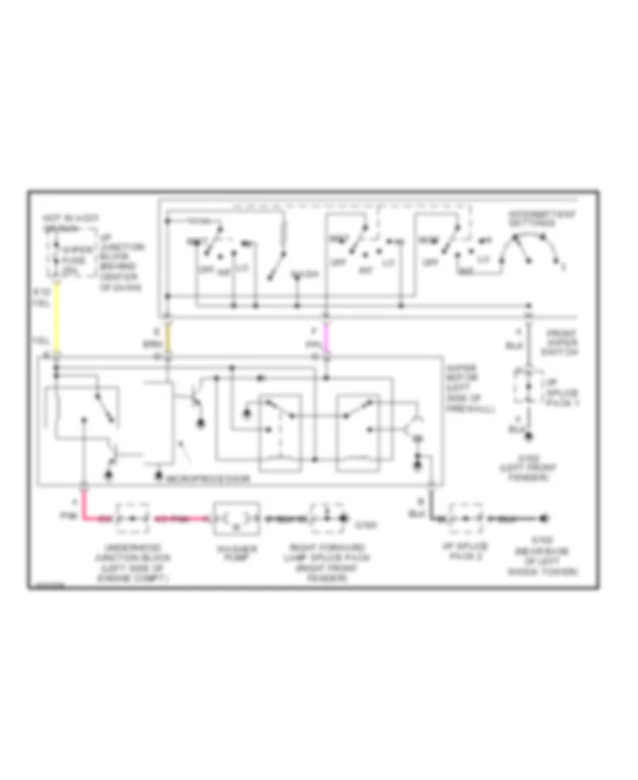 Front Wiper Washer Wiring Diagram for Saturn SL 1998