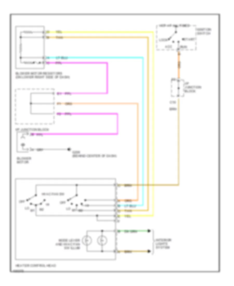 Heater Wiring Diagram for Saturn SW1 1998