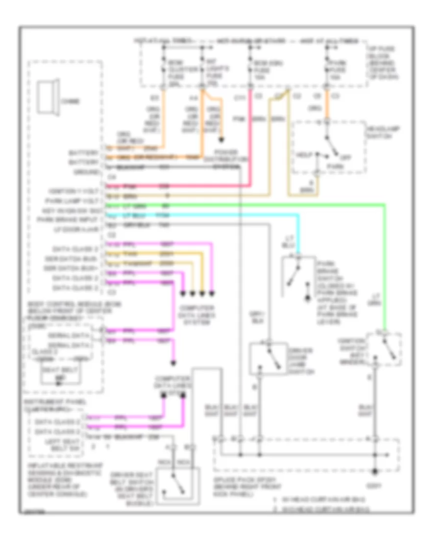 Warning Systems Wiring Diagram for Saturn Vue Green Line 2007
