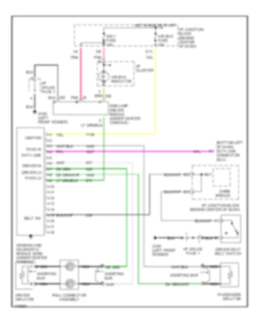 Supplemental Restraint Wiring Diagram for Saturn SC1 1999