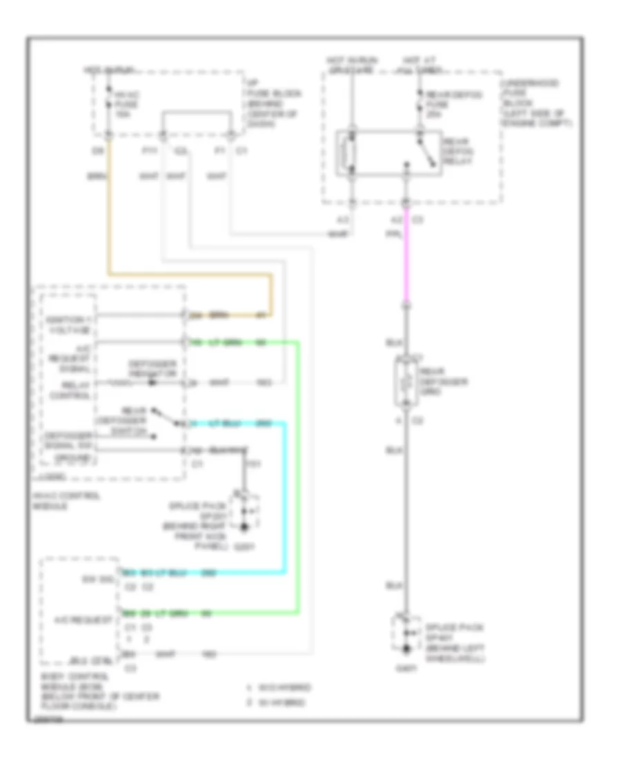 Defoggers Wiring Diagram for Saturn Vue Red Line 2007