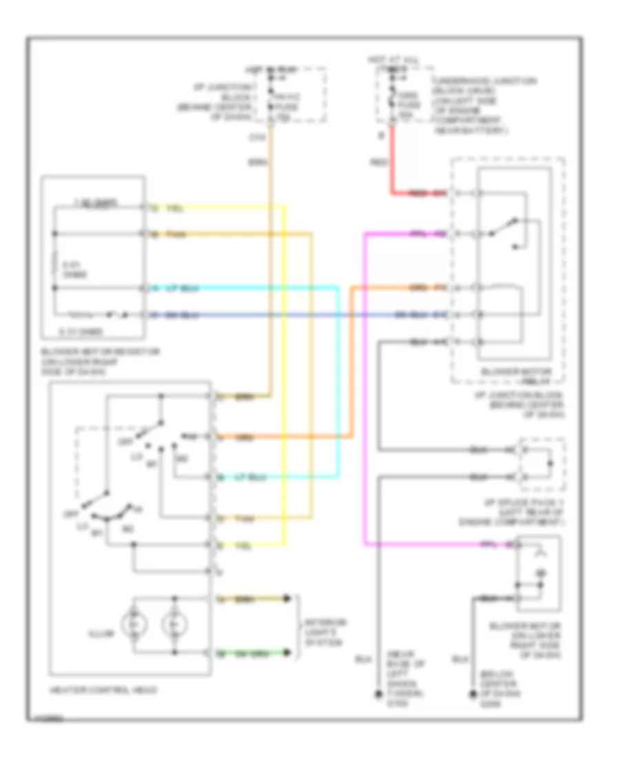 Heater Wiring Diagram for Saturn SL 1999