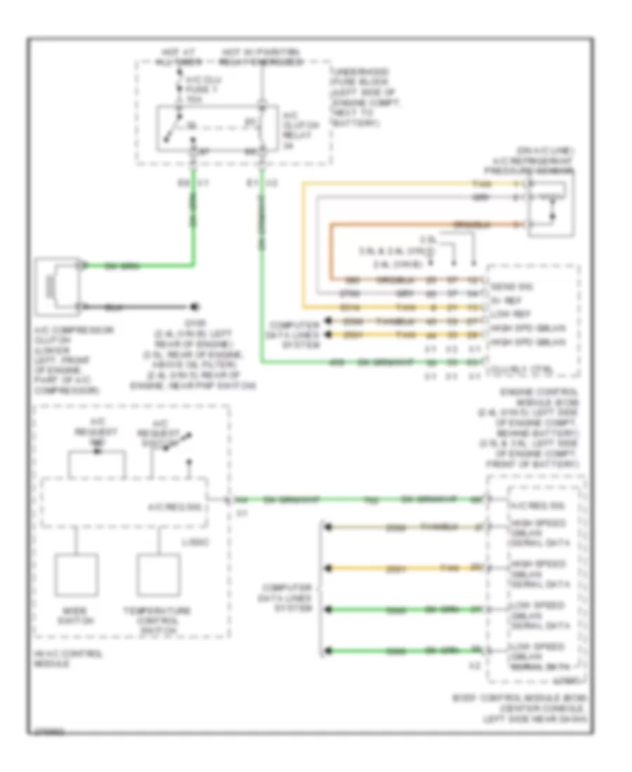 Compressor Wiring Diagram, with Manual AC for Saturn Aura Green Line 2008