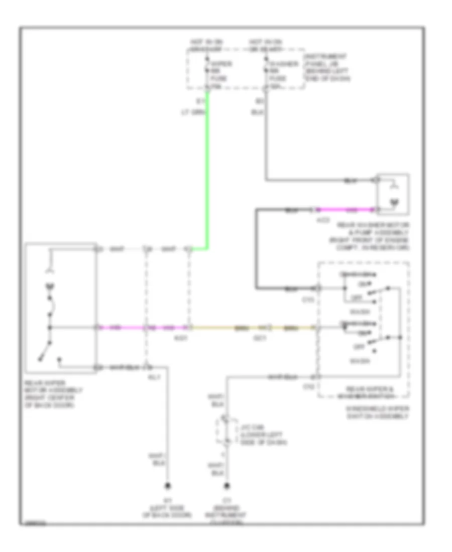 Rear Wiper/Washer Wiring Diagram, EV для Scion iQ 2013