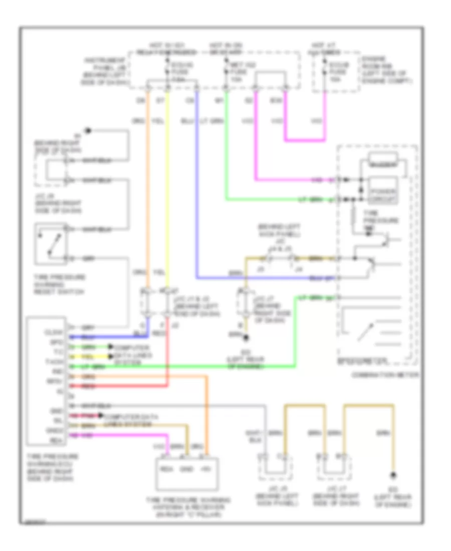 Электросхема системы контроля давления в шинах для Scion tC Spec 2008