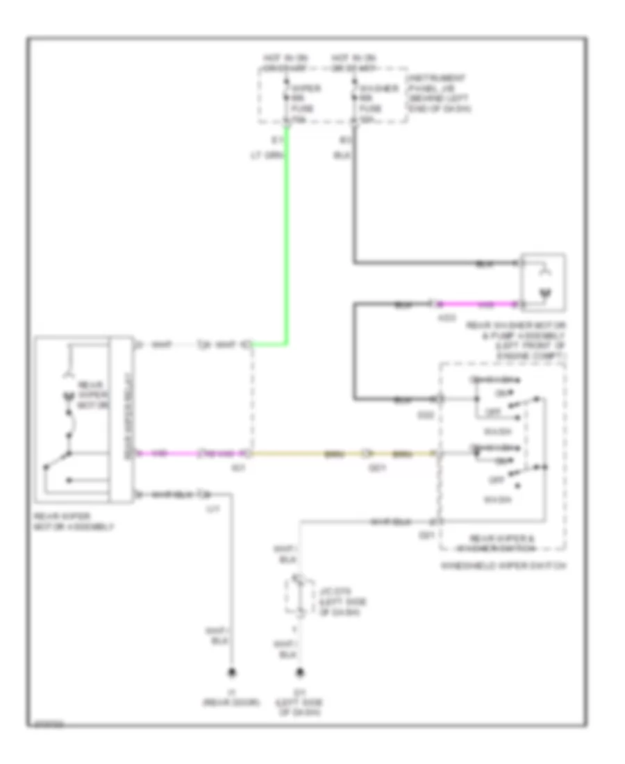 Rear WiperWasher Wiring Diagram, Except EV for Scion iQ 2013