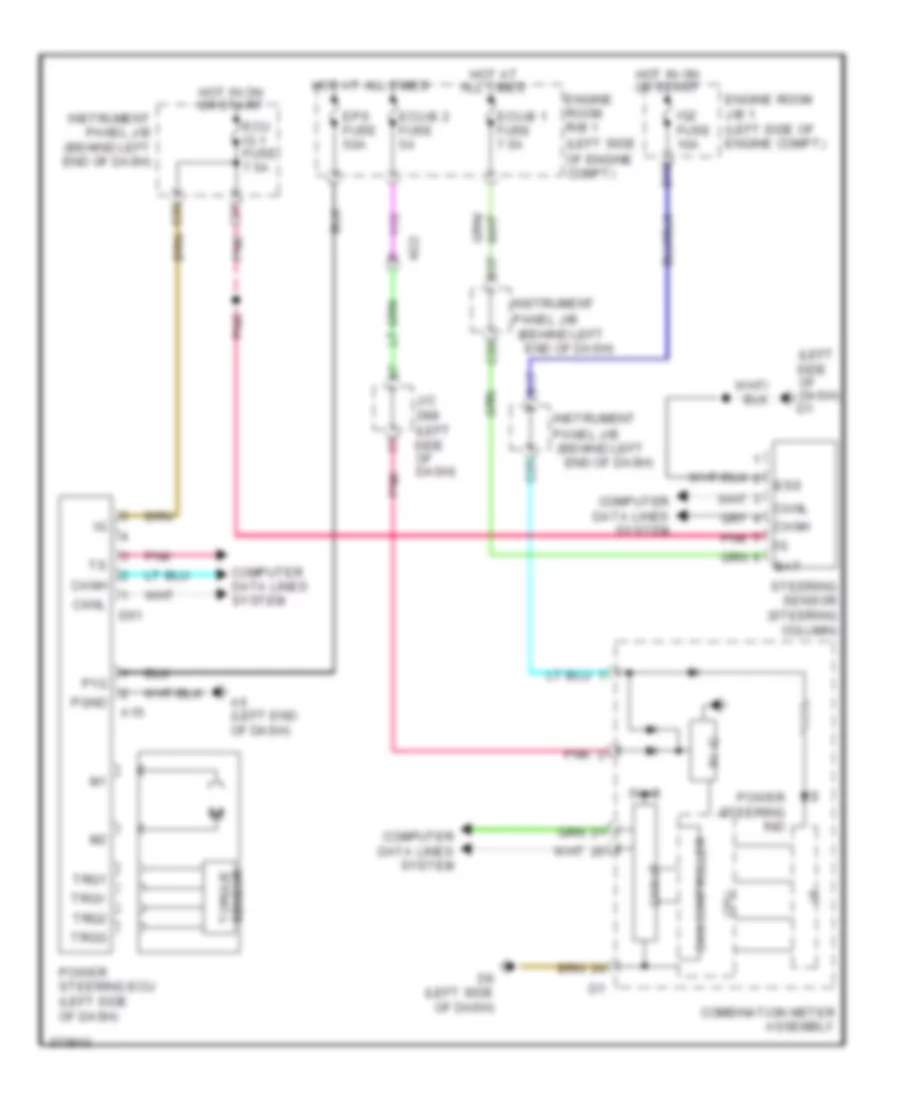 Electronic Power Steering Wiring Diagram, Except EV for Scion iQ 2013