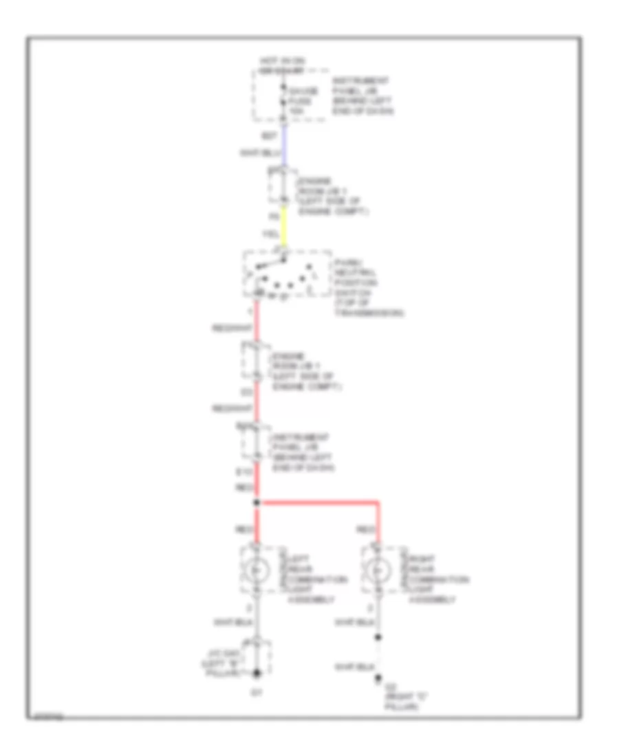 Backup Lamps Wiring Diagram, Except EV for Scion iQ EV 2013