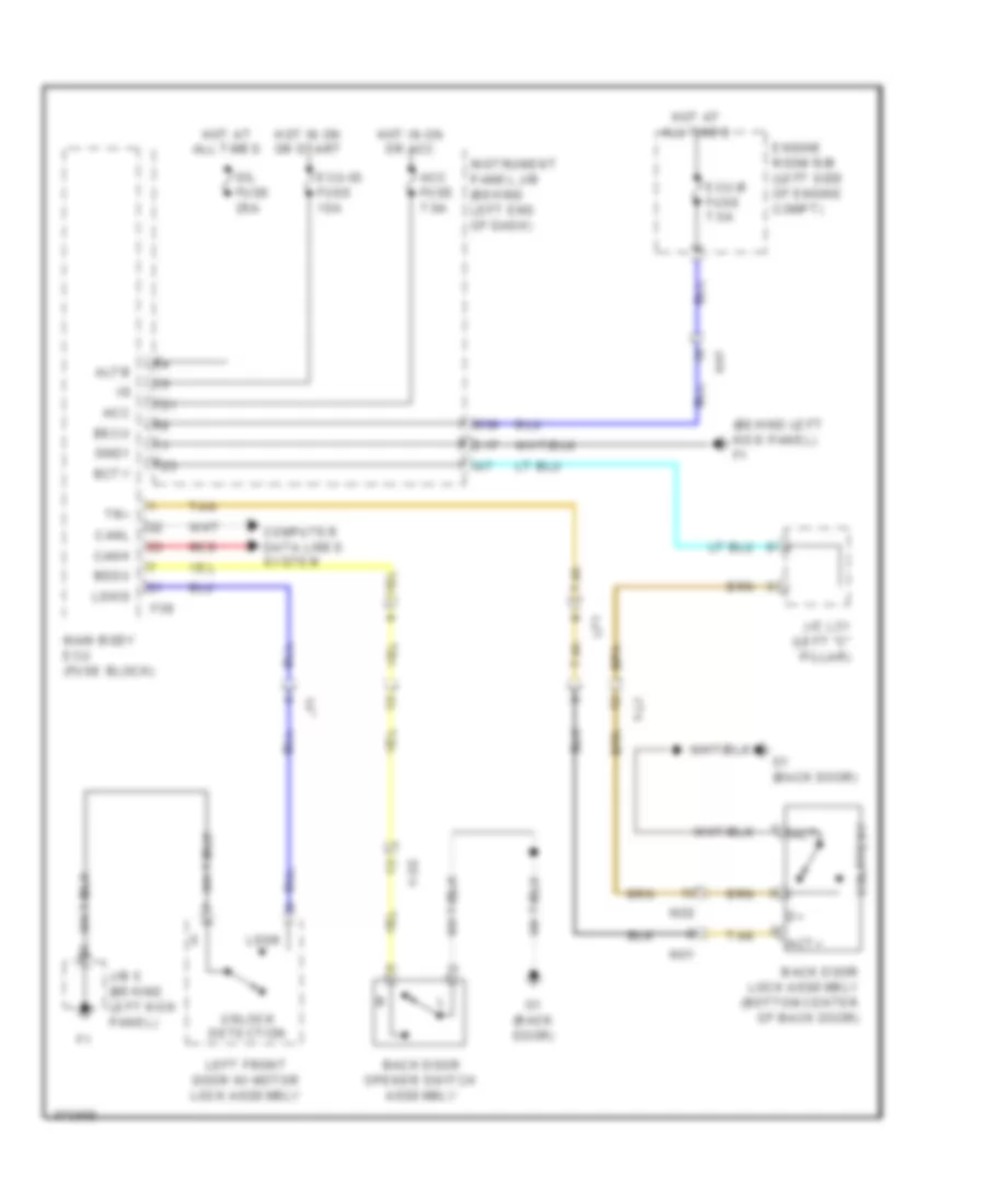 Trunk Tailgate Fuel Door Wiring Diagram for Scion xD 2013
