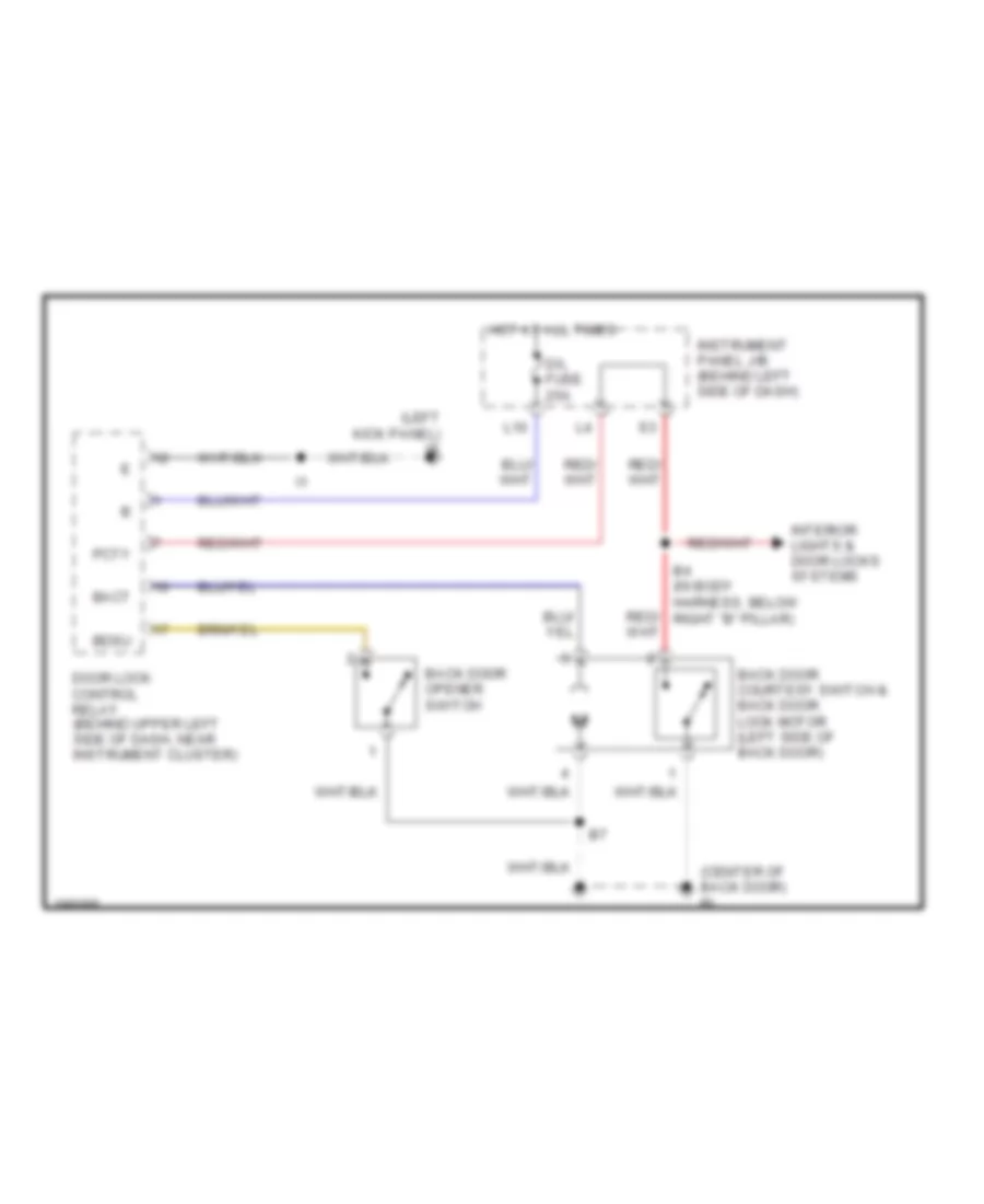 Trunk Tailgate Fuel Door Wiring Diagram for Scion xB 2004