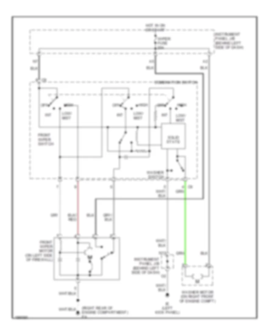 Front Wiper Washer Wiring Diagram for Scion xB 2004