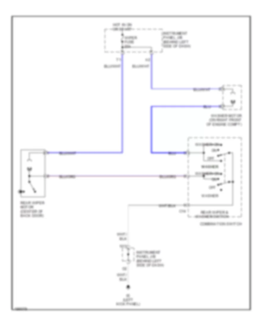 Электросхема заднего стеклоочистителя дворника и омывателя для Scion xA 2005