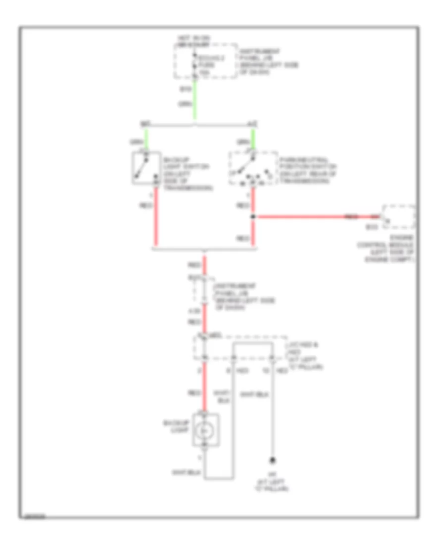 Backup Lamps Wiring Diagram for Scion xB 2008
