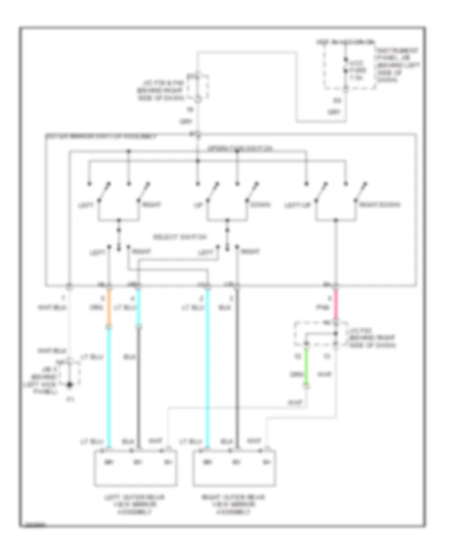 Power Mirrors Wiring Diagram for Scion xD 2008