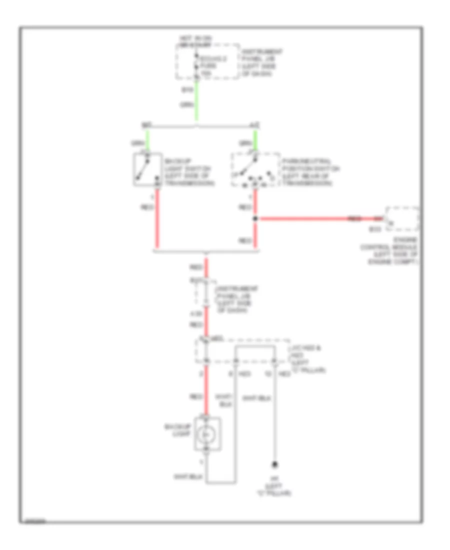 Backup Lamps Wiring Diagram for Scion xB 2009