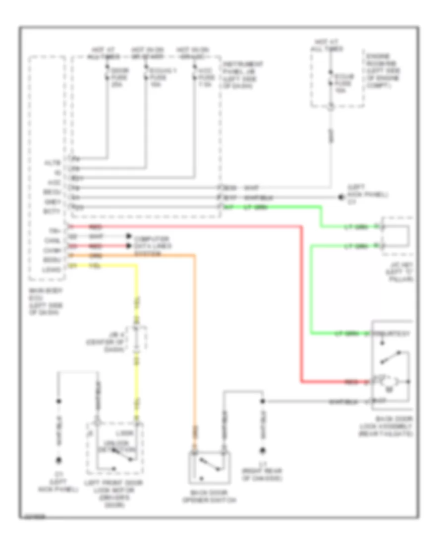 Back Door Opener Wiring Diagram for Scion xB 2010