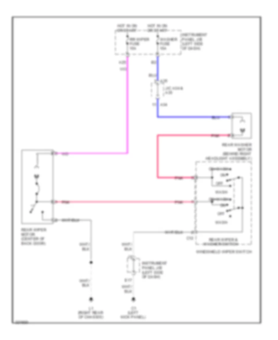 Rear WiperWasher Wiring Diagram for Scion xB 2010