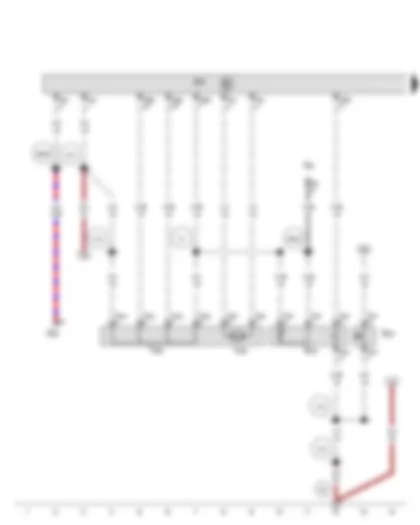 Wiring Diagram  SEAT ALHAMBRA 2011 - Rear lid handle release button - Button to close rear lid in luggage compartment - Rear lid lock unit - Rear lid control unit - Power latching motor for rear lid