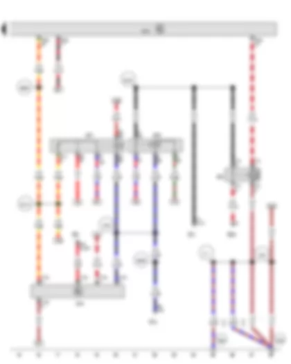 Wiring Diagram  SEAT ALHAMBRA 2013 - Onboard supply control unit - Voltage stabiliser - Terminal 15 voltage supply relay 2 - Starter relay 1 - Starter relay 2