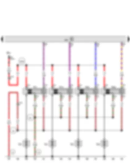 Wiring Diagram  SEAT ALHAMBRA 2012 - Engine control unit - Ignition coil 1 with output stage - Spark plug 1