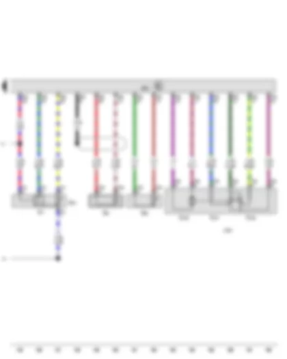 Wiring Diagram  SEAT ALHAMBRA 2012 - Knock sensor 1 - Coolant temperature sender - Throttle valve module - Engine control unit
