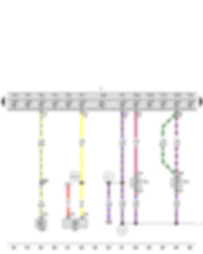Wiring Diagram  SEAT ALHAMBRA 2012 - Coolant shortage indicator sender - Windscreen washer fluid level sender - Front left brake pad wear sender - Oil level and oil temperature sender - Dash panel insert