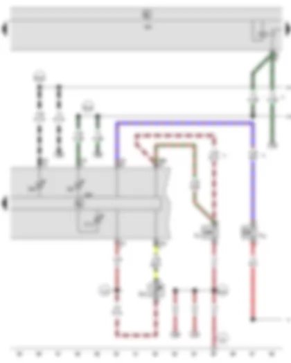 Wiring Diagram  SEAT ALHAMBRA 2003 - Handbrake warning switch - Brake fluid level warning contact - Windscreen washer fluid level sender - Control unit in dash panel insert