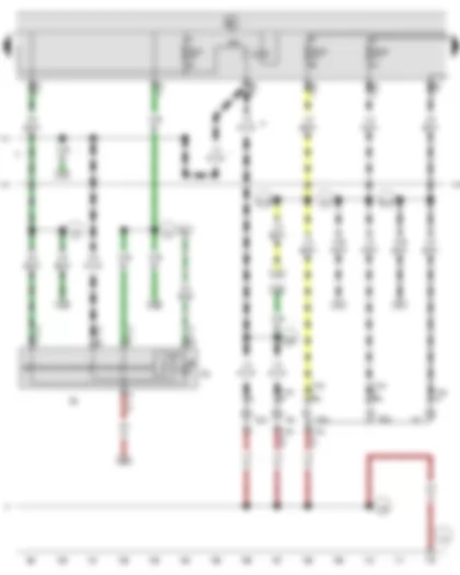 Wiring Diagram  SEAT ALHAMBRA 2003 - Hazard warning light switch - Left side light bulb - Front left turn signal bulb - Left turn signal repeater bulb - Left headlight dipped beam bulb - Left headlight main beam bulb