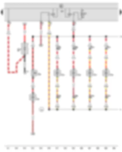 Wiring Diagram  SEAT ALHAMBRA 2003 - Glove compartment light - Driver side door warning lamp - Front passenger side door warning lamp - Rear left door warning lamp - Rear right door warning lamp