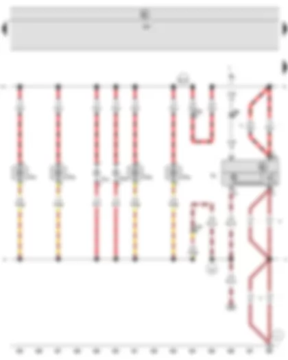 Wiring Diagram  SEAT ALHAMBRA 2004 - Front interior light - Luggage compartment light on left - Front left entry light - Front right entry light - Rear left entry light - Rear right entry light - Right luggage compartment light