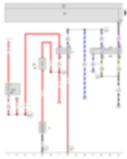 Wiring Diagram  SEAT ALHAMBRA 2010 - Battery - Second battery - Battery isolation relay - Multifunction unit control unit - Temperature switch relay for auxiliary heater
