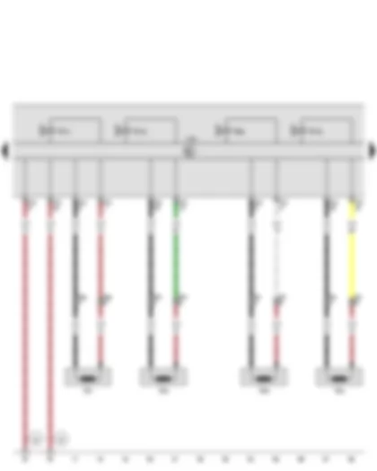 Wiring Diagram  SEAT ALHAMBRA 2003 - Rear right speed sensor - Front right speed sensor - Rear left speed sensor - Front left speed sensor - ABS control unit