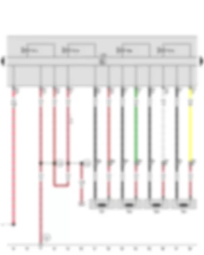 Wiring Diagram  SEAT ALHAMBRA 2003 - Rear right speed sensor - Front right speed sensor - Rear left speed sensor - Front left speed sensor - ABS control unit