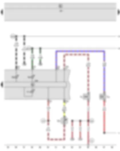 Wiring Diagram  SEAT ALHAMBRA 2002 - Handbrake warning switch - Brake fluid level warning contact - Windscreen washer fluid level sender - Control unit in dash panel insert
