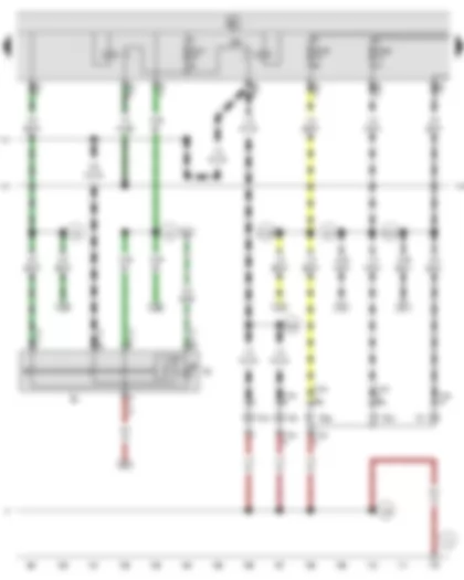 Wiring Diagram  SEAT ALHAMBRA 2002 - Hazard warning light switch - Left side light bulb - Front left turn signal bulb - Left turn signal repeater bulb - Left headlight dipped beam bulb - Left headlight main beam bulb