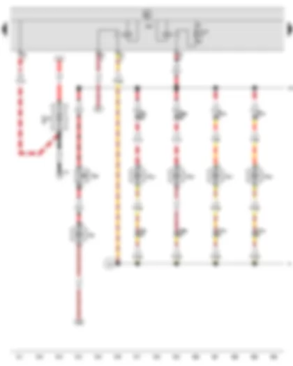 Wiring Diagram  SEAT ALHAMBRA 2002 - Glove compartment light - Driver side door warning lamp - Front passenger side door warning lamp - Rear left door warning lamp - Rear right door warning lamp