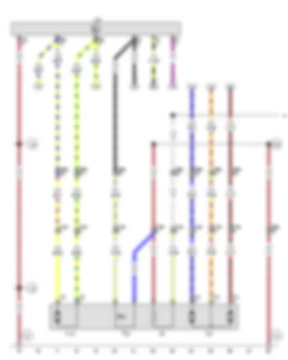 Wiring Diagram  SEAT ALHAMBRA 2003 - Folding exterior mirror control unit - Front passenger side mirror adjustment motor - Front passenger side fold-in mirror motor