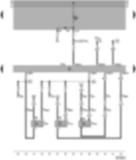 Wiring Diagram  SEAT ALHAMBRA 1998 - Central locking and anti-theft warning system control unit - front central locking switch - tailgate central locking switch