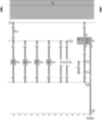 Wiring Diagram  SEAT ALHAMBRA 1998 - Front interior light - front and rear entry lights - luggage compartment lights