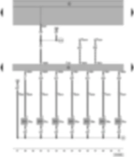 Wiring Diagram  SEAT ALHAMBRA 1999 - Motronic control unit - injectors - exhaust gas recirculation valve