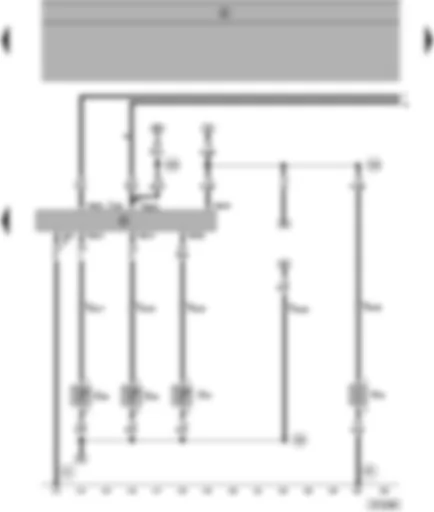 Wiring Diagram  SEAT ALHAMBRA 1998 - Motronic control unit - coolant temperature sender - intake manifold temperature sender - exhaust gas recirculation temperature sensor