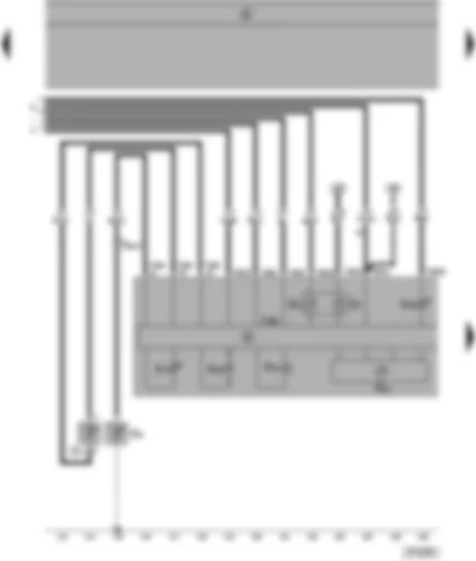 Wiring Diagram  SEAT ALHAMBRA 1999 - Dash panel insert - speedometer sender - optical and acoustical oil pressure warning - ambient temperature sensor - oil temperature sende - speedometer - glow period warning lamp