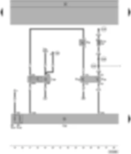 Wiring Diagram  SEAT ALHAMBRA 1998 - Radiator fan control unit - ambient temperature switch - air conditioning system switch-off relay - thermo-switch -