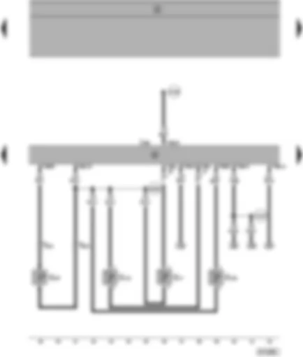 Wiring Diagram  SEAT ALHAMBRA 1998 - Climatronic control unit - ambient temperature sensor - sunlight penetration photosensor - coolant temperature sender - vent temperature sender