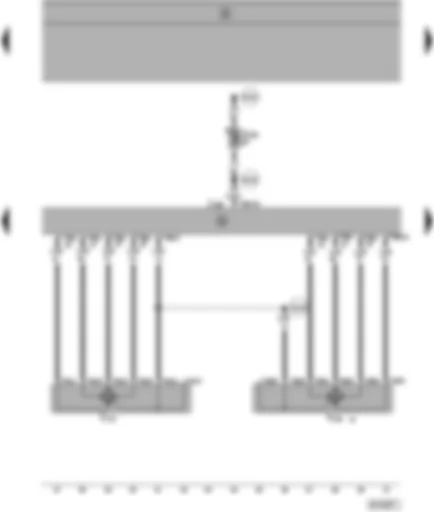 Wiring Diagram  SEAT ALHAMBRA 2000 - Climatronic control unit - rear air distribution control motor - rear temperature flap control motor