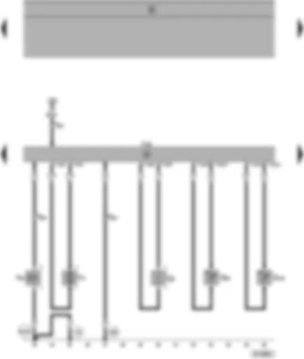 Wiring Diagram  SEAT ALHAMBRA 1998 - Heater control unit B4W/D4W - glow plug for heater - metering pump - combustion air blower - flame monitor - coolant temperature sender