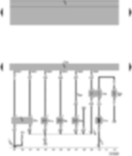 Wiring Diagram  SEAT ALHAMBRA 1999 - Motronic control unit - air mass meter - activated charcoal filter system - charge pressure control solenoid valve - secondary air inlet valve - secondary air pump