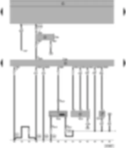 Wiring Diagram  SEAT ALHAMBRA 1998 - Diesel direct injection system control unit - engine speed sender - air mass meter - intake manifold temperature sender - immobilizer control unit - self-diagnosis connection